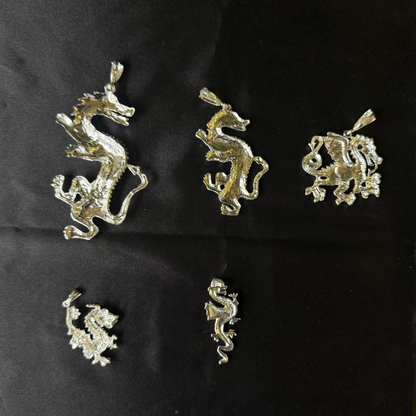 Dragon Solid .925 Sterling Silver Vintage Pendant