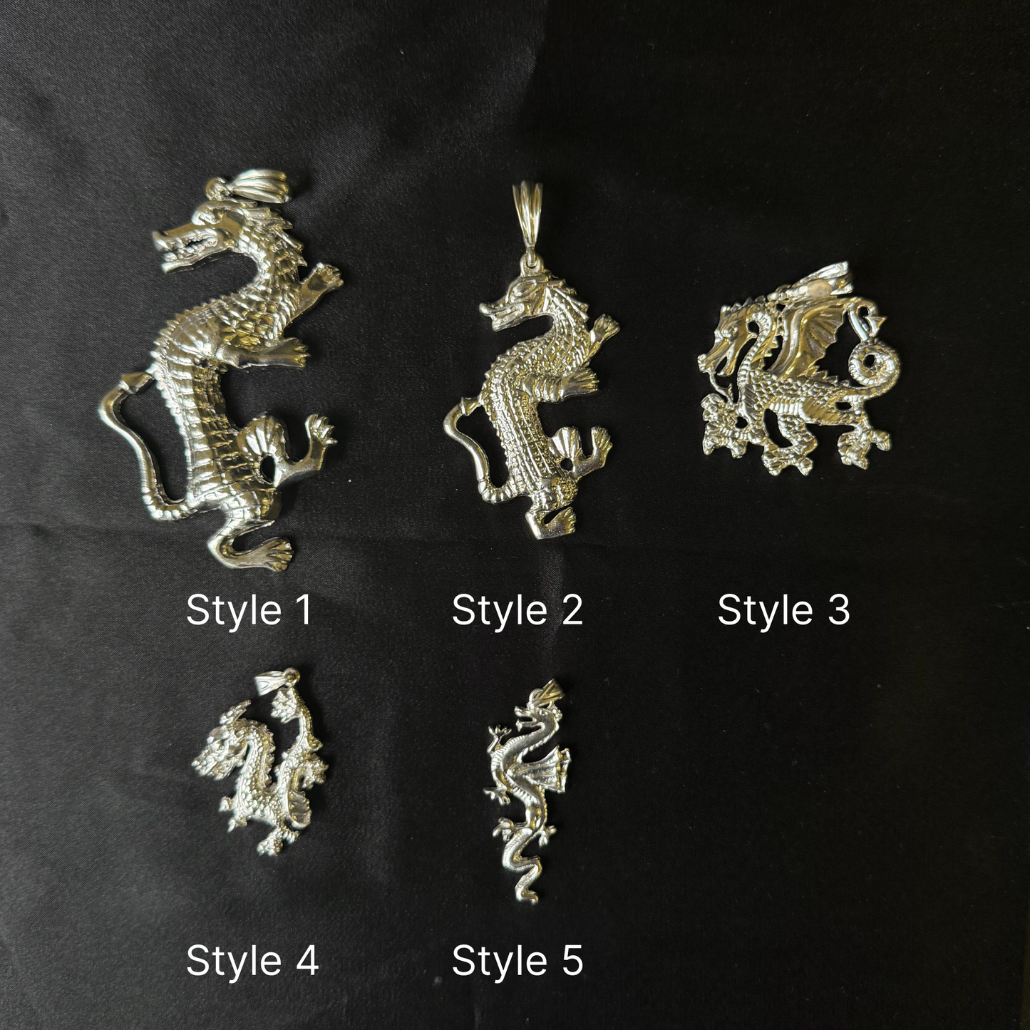 Dragon Solid .925 Sterling Silver Vintage Pendant