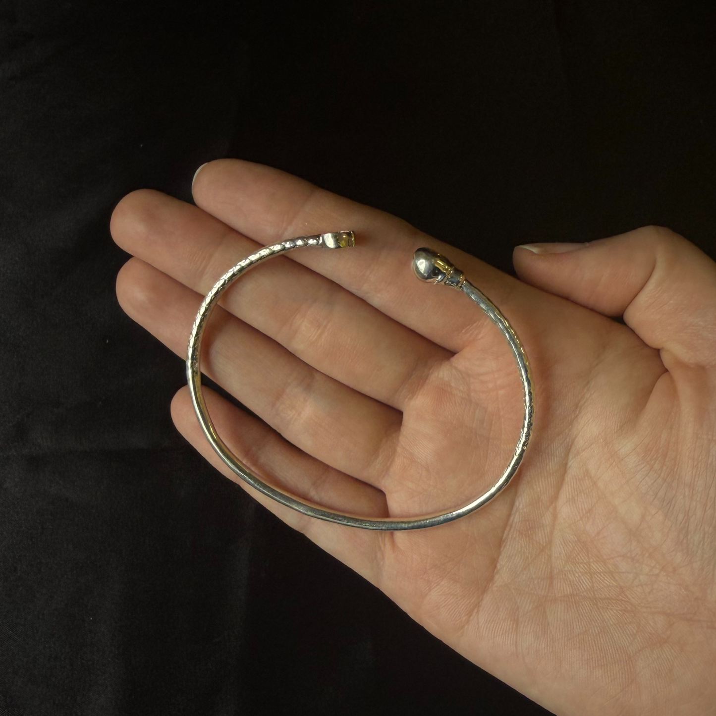 Personalized 925 Sterling Silver Birthstone Initial Bangle, 2.5mm