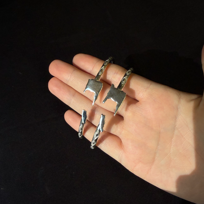 Trinidad and Tobago .925 Sterling Silver West Indian Bangles, 1 pair