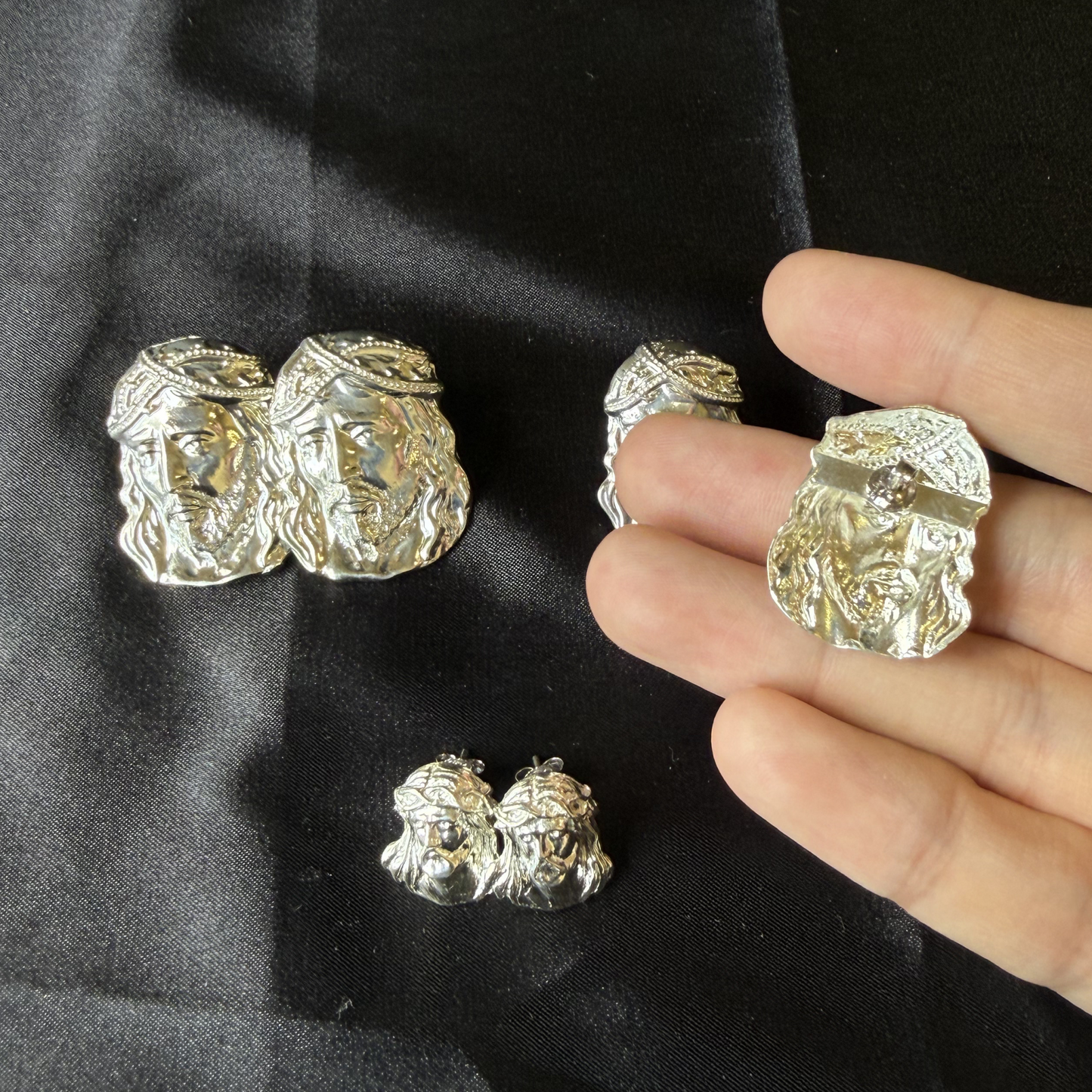 925 Sterling Silver Jesus Earrings