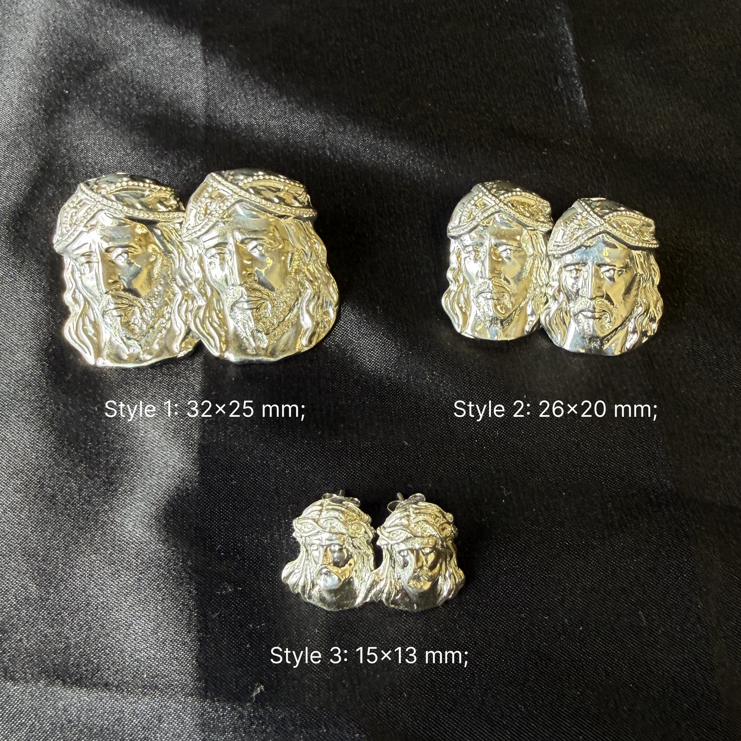 925 Sterling Silver Jesus Earrings