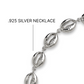 Cowrie Shell .925 Sterling Silver Link Necklace w. Lobster Lock