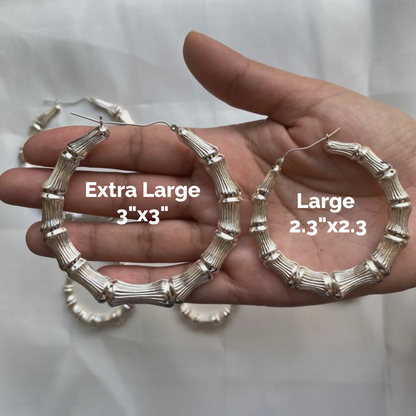 Better Jewelry, Bamboo Hoops .925 Sterling Silver