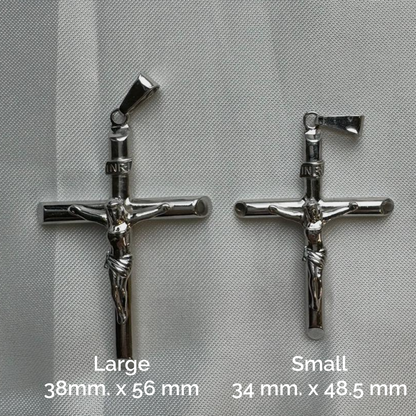 INRI Jesus Crucifix Cross .925 sterling silver Cross Pendant for men and women