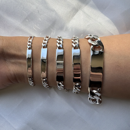 Better Jewelry .925 Sterling Silver Figaro ID bracelet