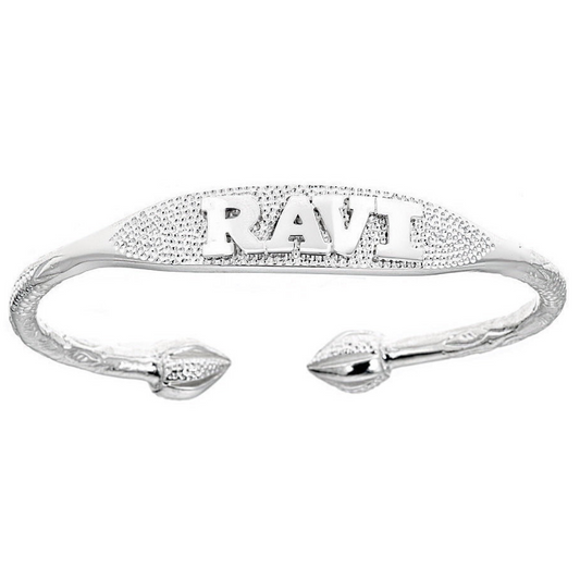 Better Jewelry Custom NAME PLATE Adult West Indian Bangle .925 Sterling Silver (64 grams)