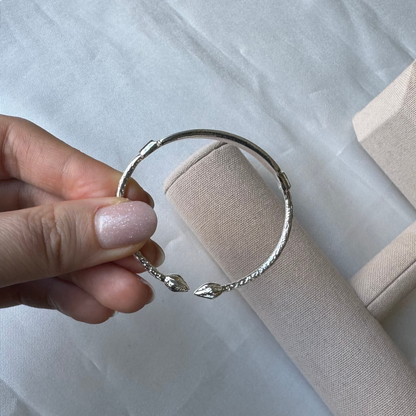 Better Jewelry NAME PLATE Baby Bangle, Rectangular Shape .925 Sterling Silver
