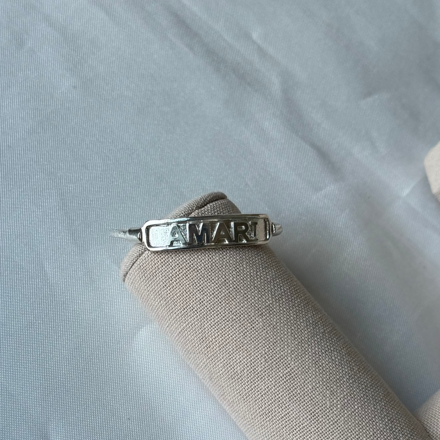 Better Jewelry NAME PLATE Baby Bangle, Rectangular Shape .925 Sterling Silver