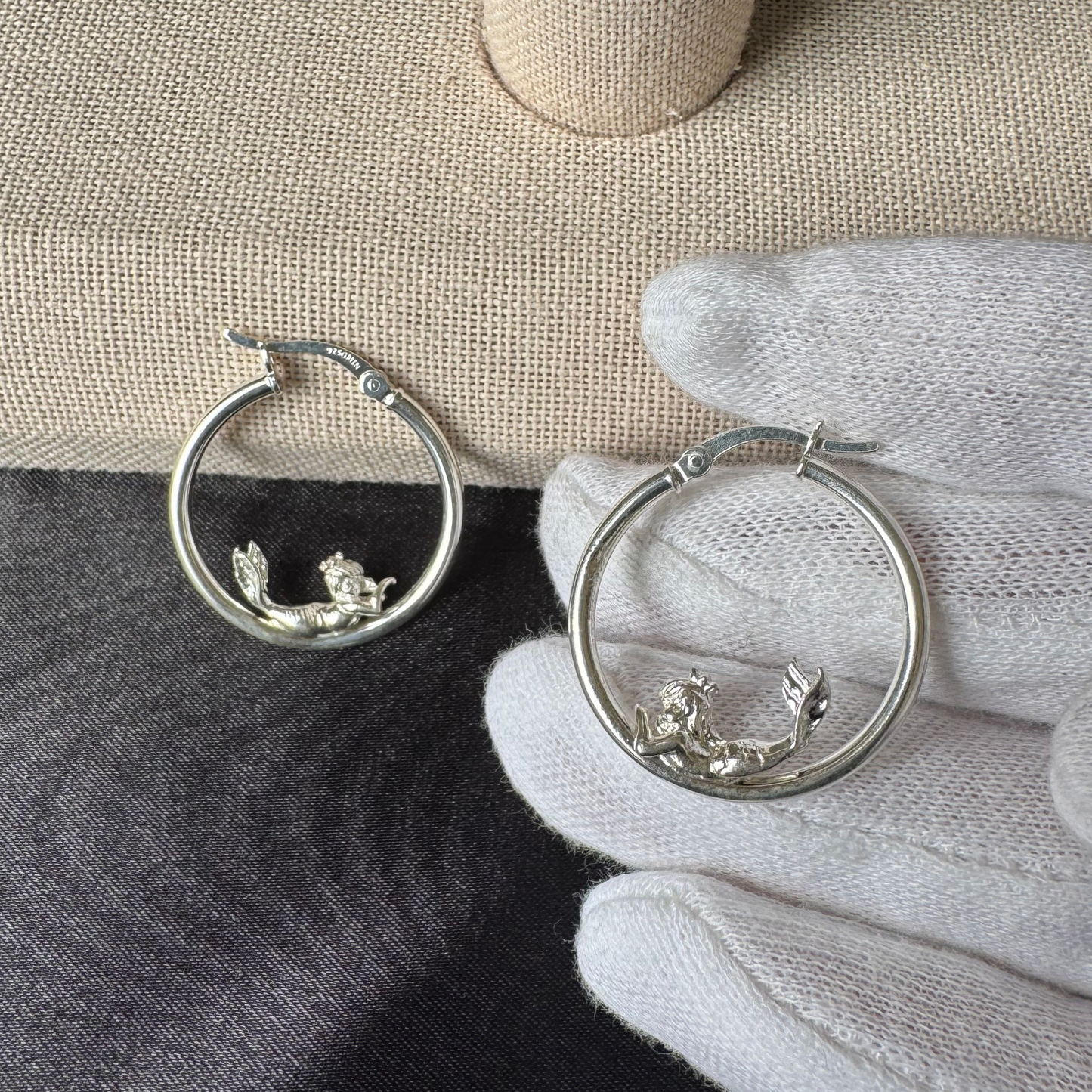 Mermaid .925 Sterling Silver Hoops