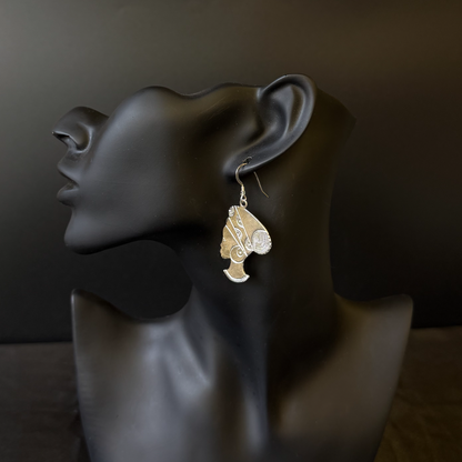 Afro Woman .925 Sterling Silver Earrings