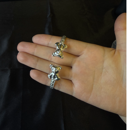 Teddy Bear .925 Sterling Silver Flat West Indian Bangle, 1 piece