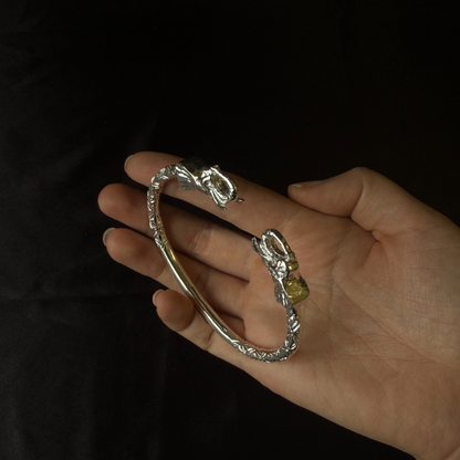 Thick Elephant .925 Sterling Silver West Indian Bangle, 1 piece