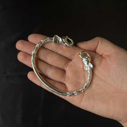 Thick Elephant .925 Sterling Silver West Indian Bangle, 1 piece