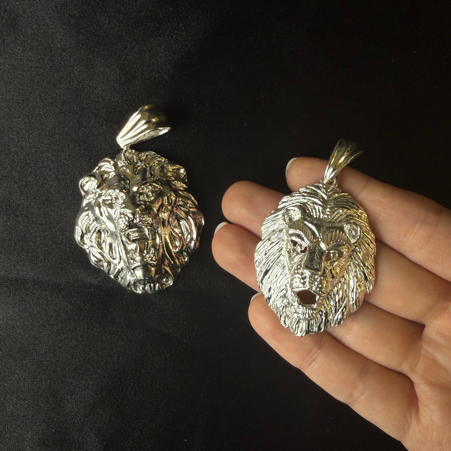 Wild Lion 925 Sterling Silver Vintage Pendant