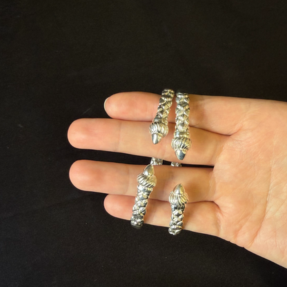 Taj Mahal Ridged Arrow Flat Thick .925 Sterling Silver West Indian Bracelet Bangles, 1 pair