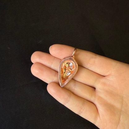 Heavy African Tribal Mask Real Copper Pendant