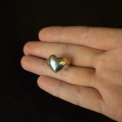 Heart 925 Sterling Silver Signet Ring