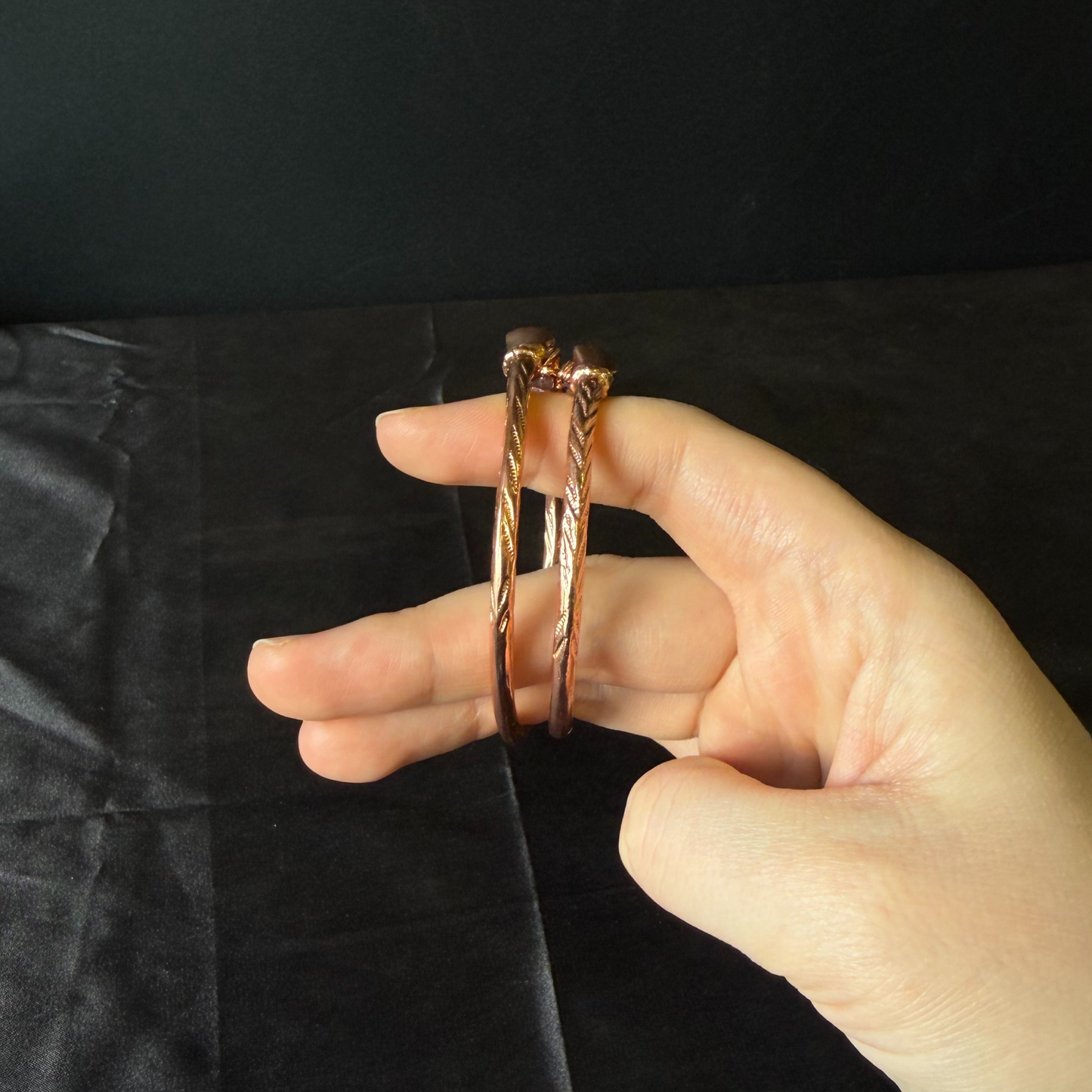 Fist Pure Copper West Indian Bangles, 1 pair