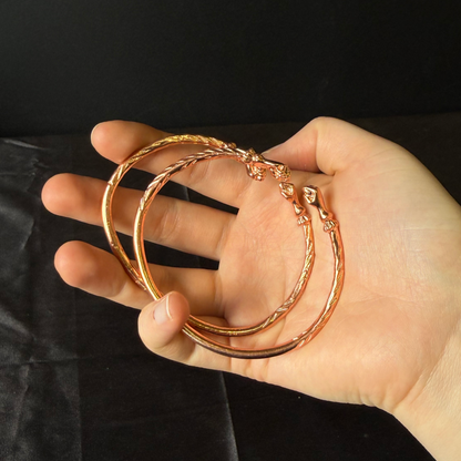 Fist Pure Copper West Indian Bangles, 1 pair