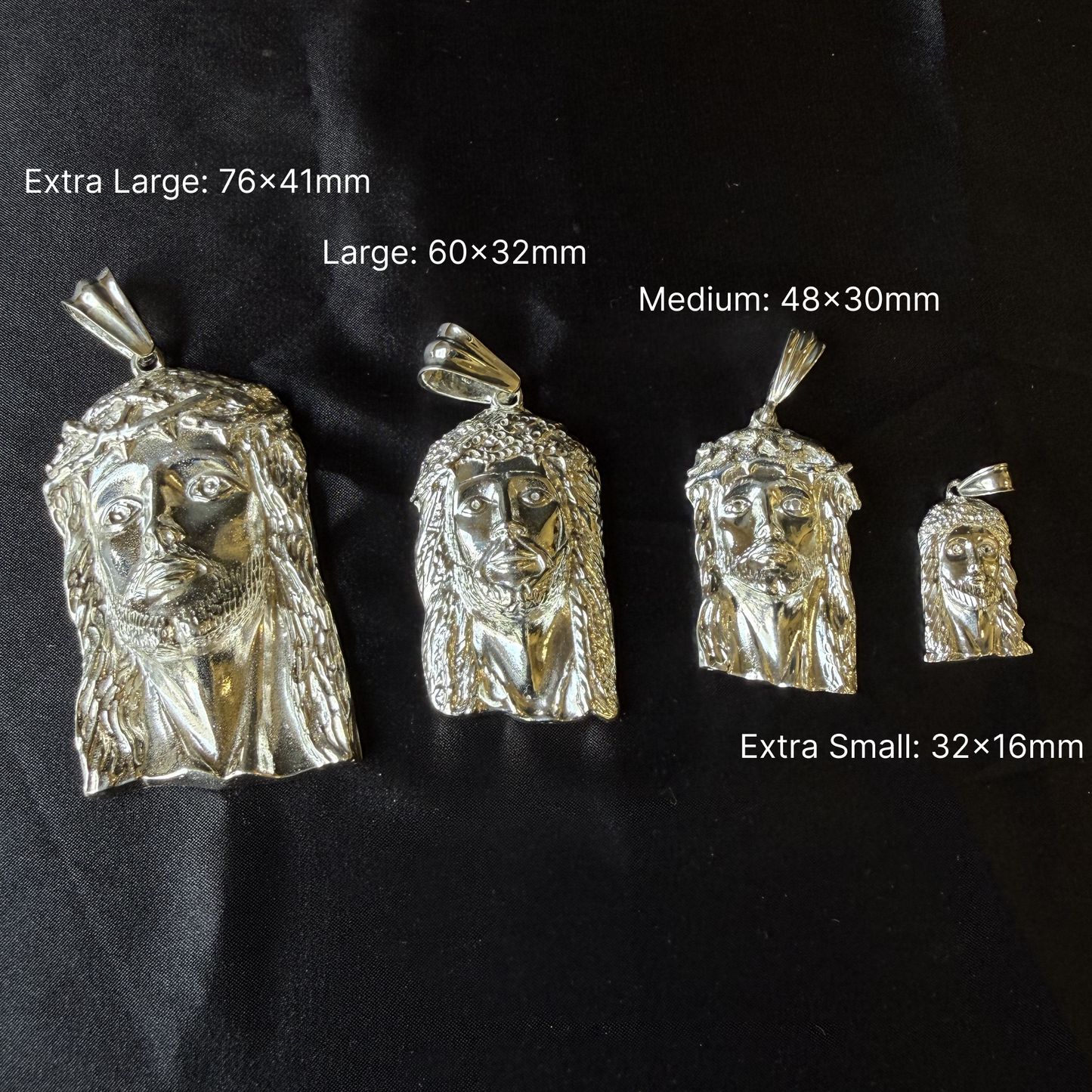 Jesus Head 925 Sterling Silver pendant