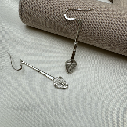 African Mask .925 Sterling Silver Stick Earrings