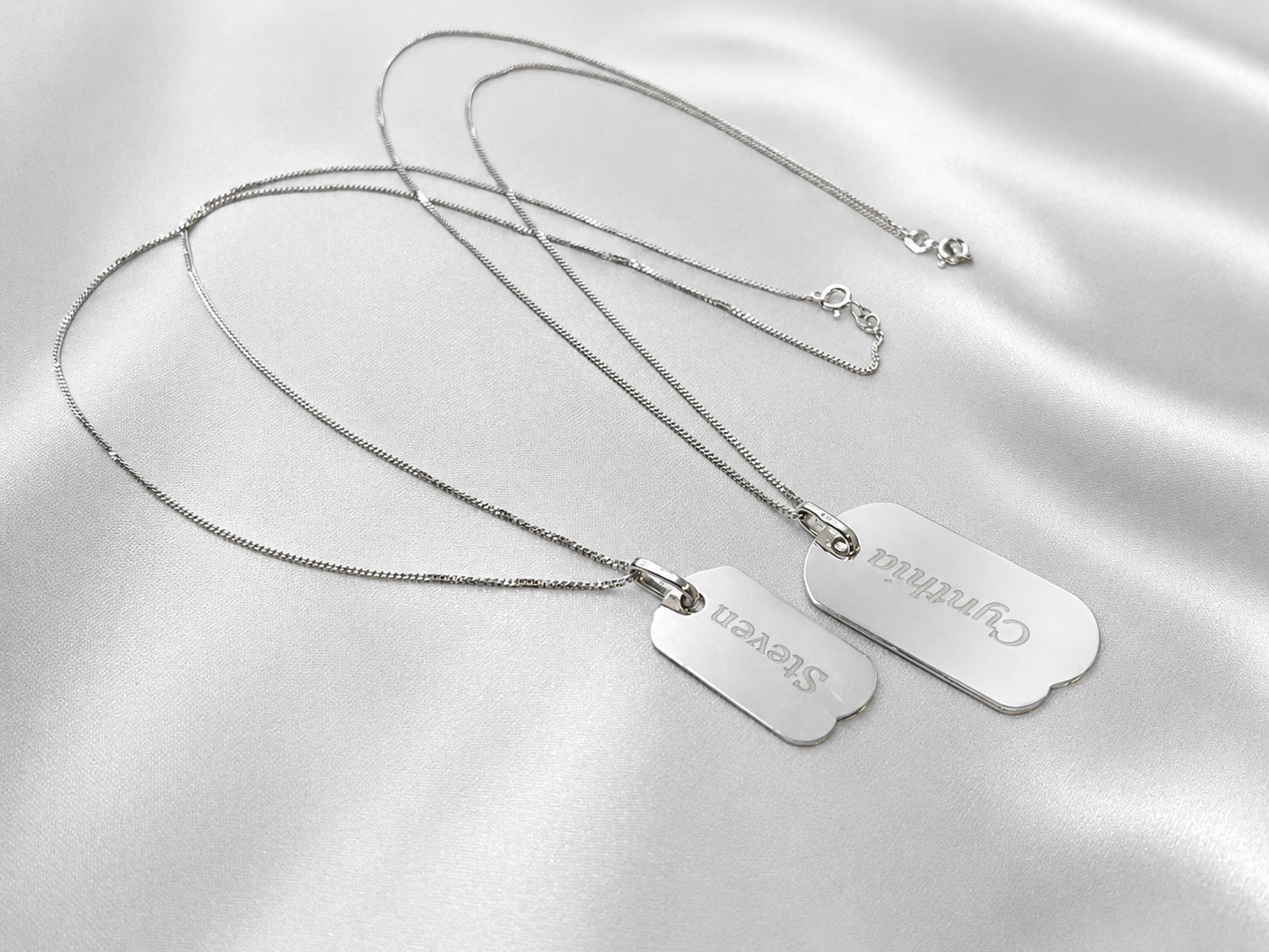 DOG TAG.925 Sterling Silver Customized Pendant Necklace
