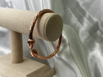 Large Cocoa Pods Pointy Bulb Pure Copper West Indian Bangle, 1 Piece