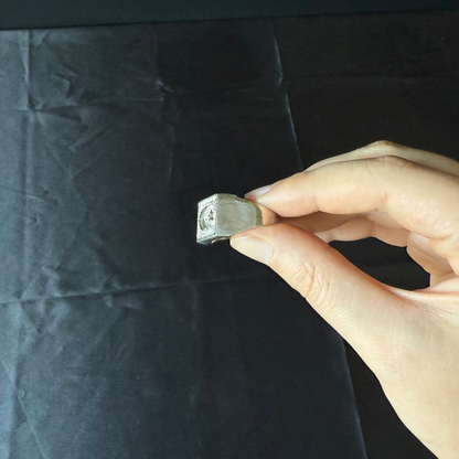 Muslim / Islamic Crescent Moon & Star .925 Sterling Silver Square Signet Ring