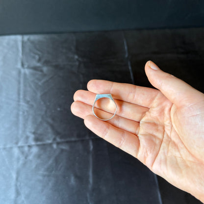 Muslim / Islamic Crescent Moon & Star .925 Sterling Silver Square Signet Ring