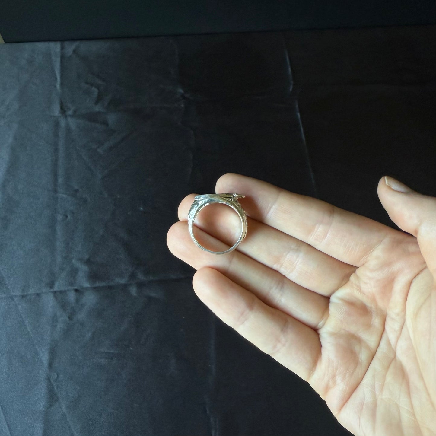 Muslim / Islamic Crescent Moon & Star .925 Sterling Silver Men's Ring