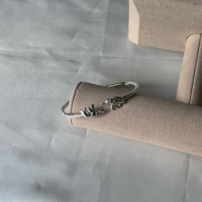 Better Jewelry Elephant Ends West Indian Bangles .925 Sterling Silver, 1 piece