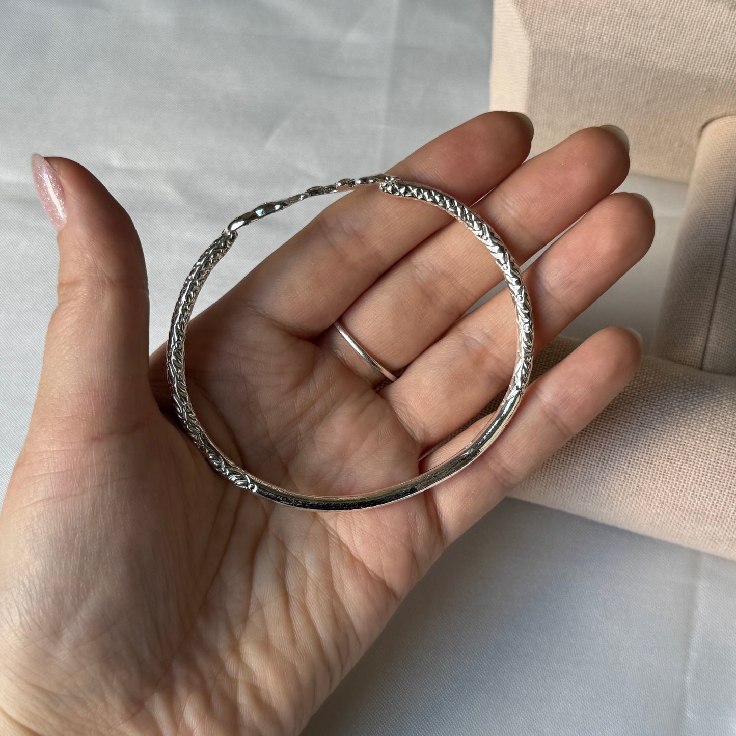 Better Jewelry Elephant Ends West Indian Bangles .925 Sterling Silver, 1 piece