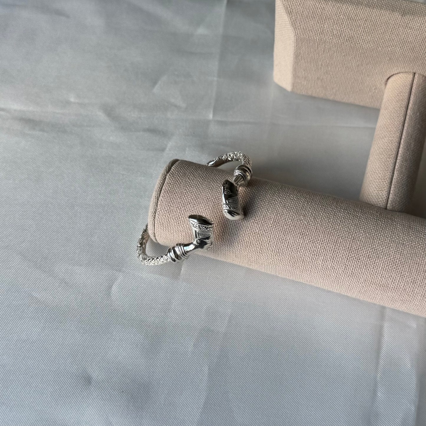 Better Jewelry Queen Nefertiti .925 Sterling Silver Thick West Indian Bangle, 1 piece
