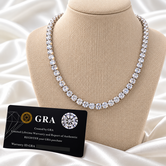 Moissanite Tennis Chain Necklace .925 Sterling Silver