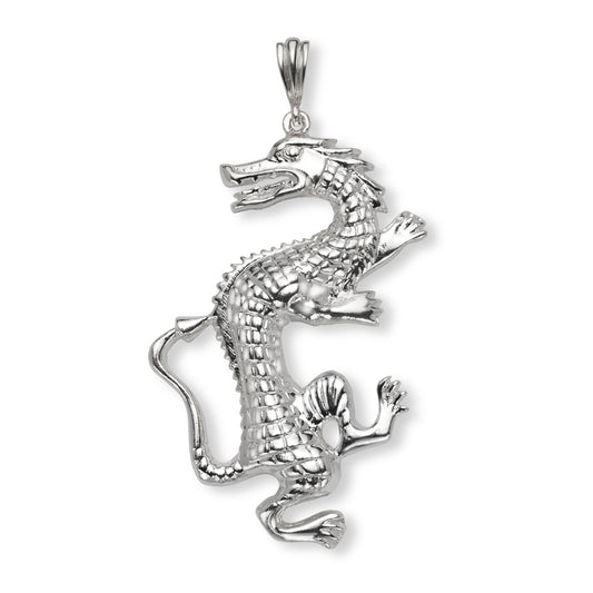 Dragon Solid .925 Sterling Silver Vintage Pendant
