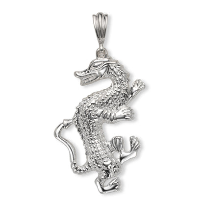 Dragon Solid .925 Sterling Silver Vintage Pendant