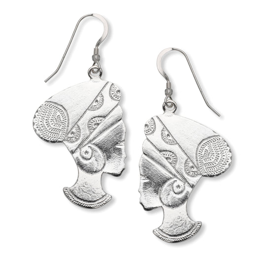 Afro Woman .925 Sterling Silver Earrings