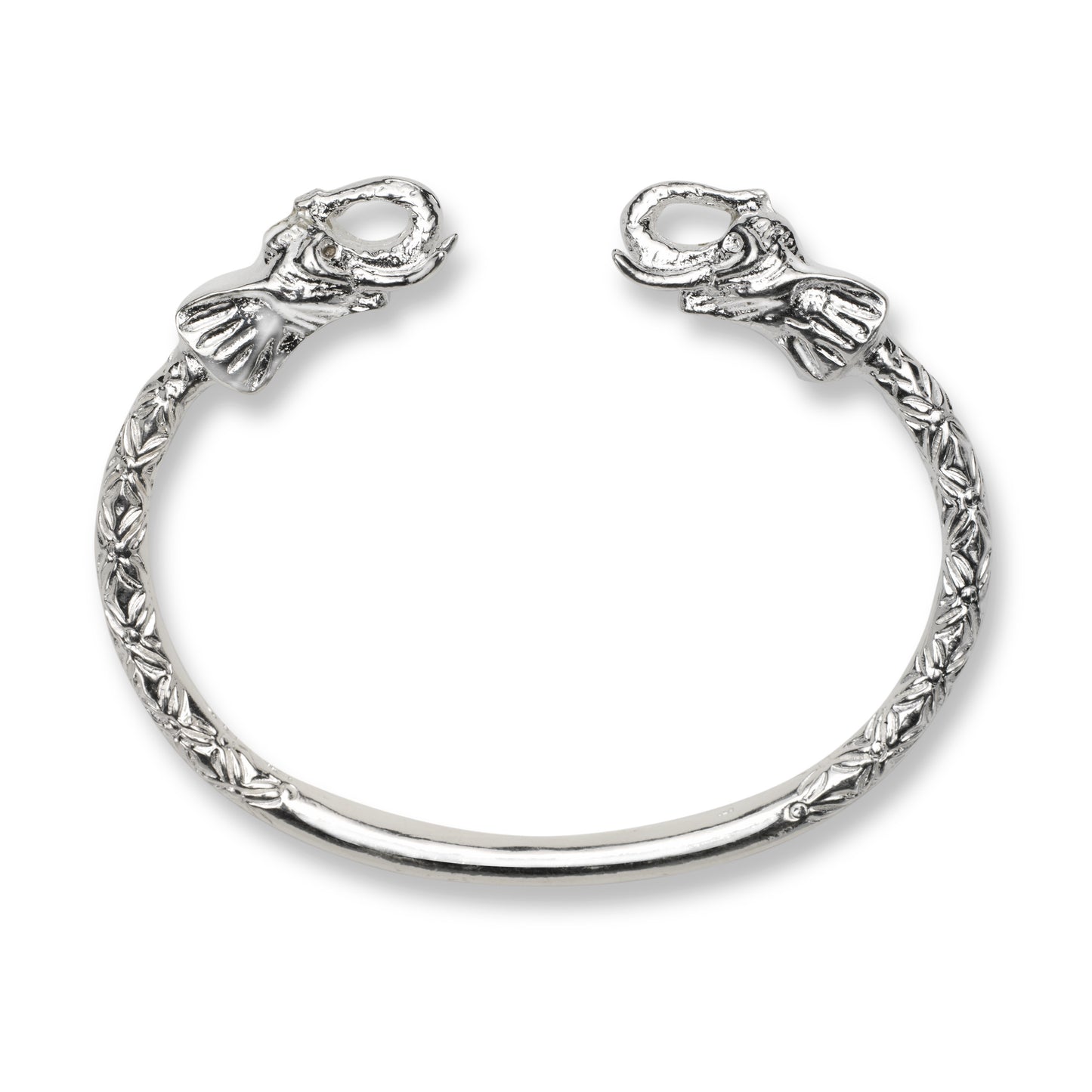 Thick Elephant .925 Sterling Silver West Indian Bangle, 1 piece