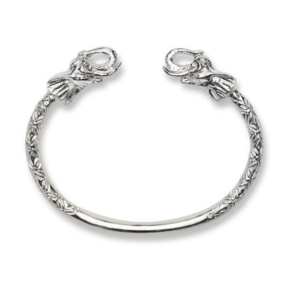 Thick Elephant .925 Sterling Silver West Indian Bangle, 1 piece