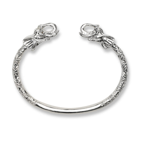 Thick Elephant .925 Sterling Silver West Indian Bangle, 1 piece