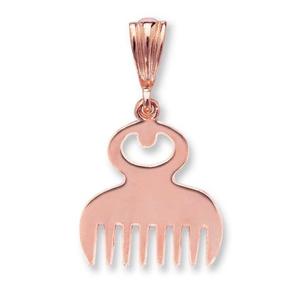African Comb Real Copper Pendant, Duafe Copper Pendant