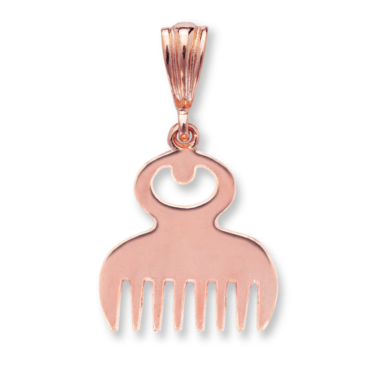 African Comb Real Copper Pendant, Duafe Copper Pendant