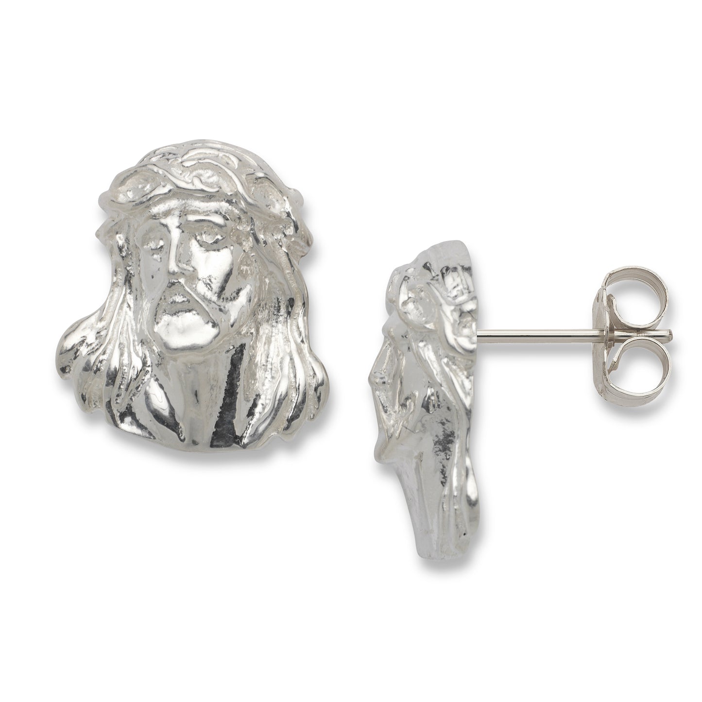 925 Sterling Silver Jesus Earrings