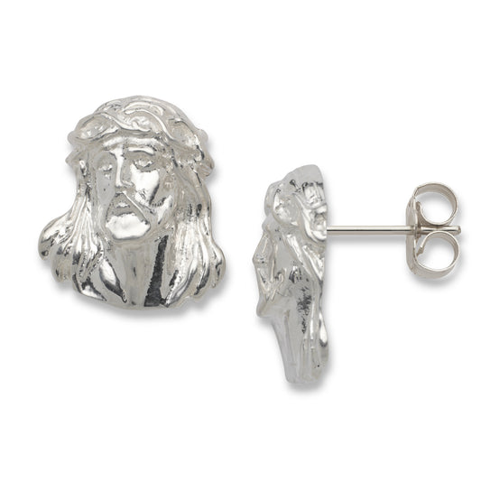 925 Sterling Silver Jesus Earrings