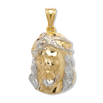 14k Gold Plated Jesus Head 925 Sterling Silver pendant