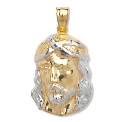 14k Gold Plated Jesus Head 925 Sterling Silver pendant