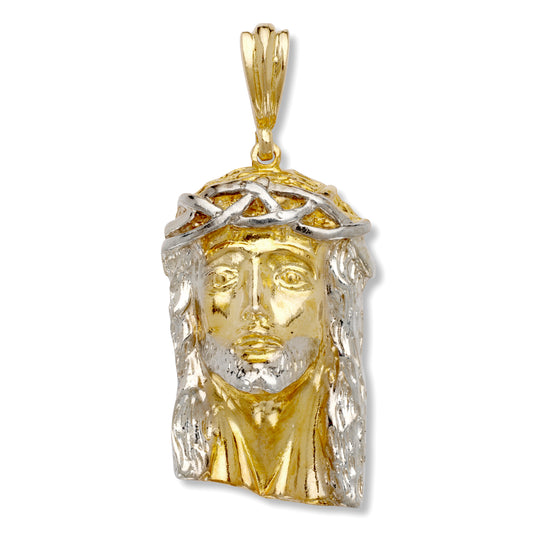 14k Gold Plated Jesus Head 925 Sterling Silver pendant