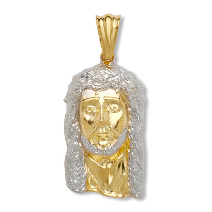 14k Gold Plated Jesus Head 925 Sterling Silver pendant