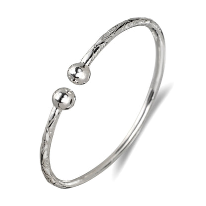Better Jewelry Ball .925 Sterling Silver West Indian Bangle, 1 piece